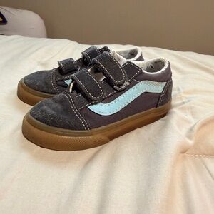 Vans Gray and Blue Velcro Sneakers